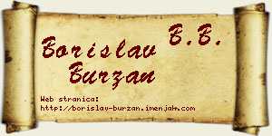 Borislav Burzan vizit kartica